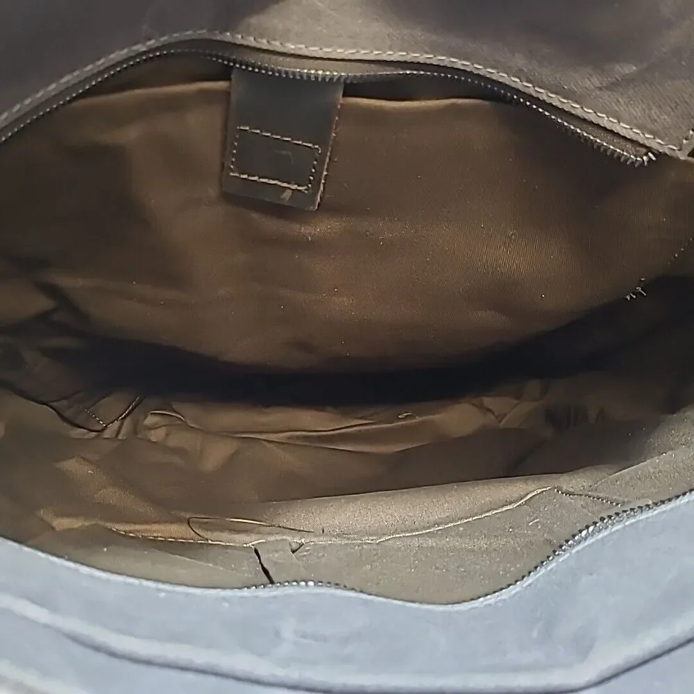 Dungeons & Dragons‎ / Magic The Gather Gray /Brown Leather Waxed Canvas Backpack